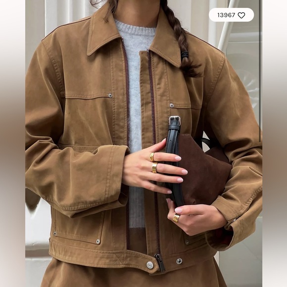 Free People Jackets & Blazers - Free People Suede Brown Cropped Jacket